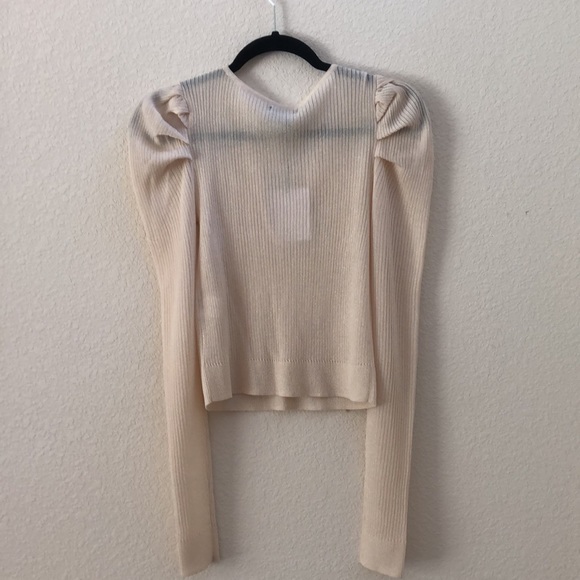 New MAJORELLE Gemma Cream Sparkle Long Sleeve Top Size XXS - Picture 10 of 11